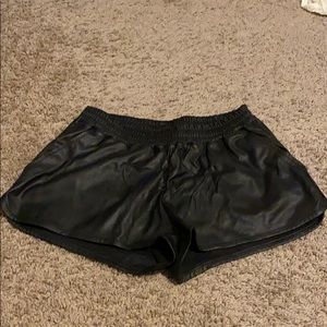 Pleather mini shorts